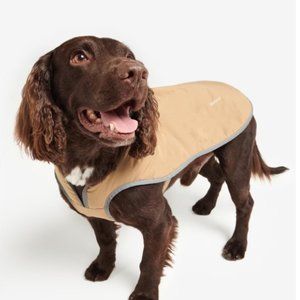 BARBOUR MONMOUTH WATERPROOF DOG COAT in French Beige/Tartan MSRP$85 GreatReviews